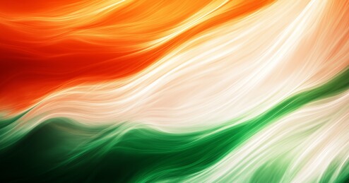 印度国旗飘扬图