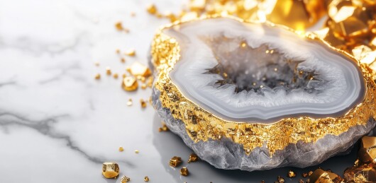 黄金包裹的玛瑙石