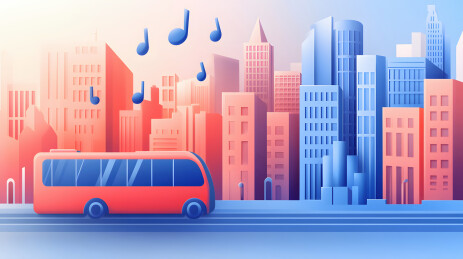 城市巴士与音符