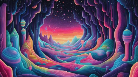 神秘奇幻山谷自然艺术