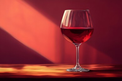 柔光下木桌上的酒壶
