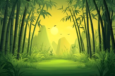 夏日竹林中的生机盎然