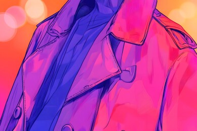 衣架上轻轻摆动的鲜亮雨衣