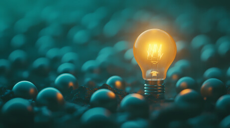 蓝色灯泡与小球