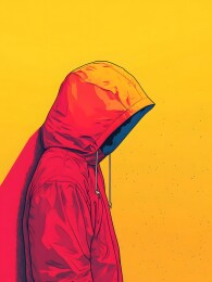 柔光下墙上的雨衣