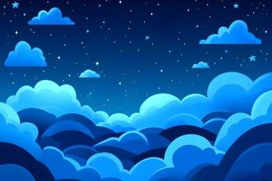 画家描绘傍晚多云天空