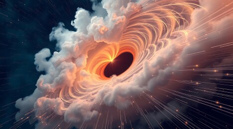 宇宙奇观:黑洞漩涡与星际光芒