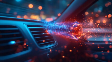 炫彩车内空气流动夜景图