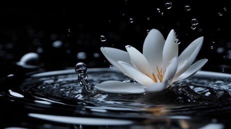 水花四溅白荷花