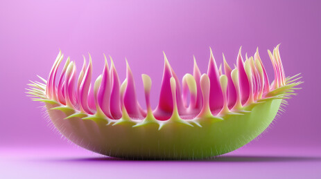 顽皮的卡通捕蝇草