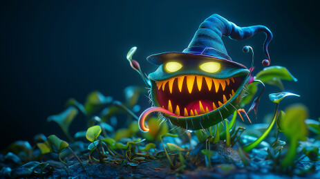 卡通魔法捕蝇草