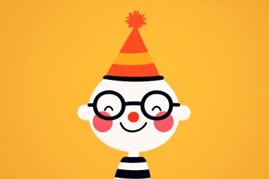 戴眼镜的小丑庆祝生日