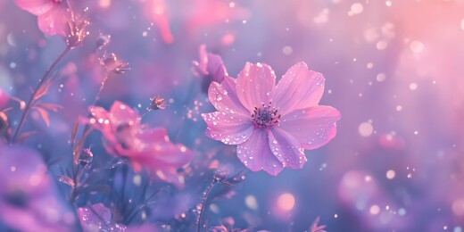 粉花微光梦幻景象