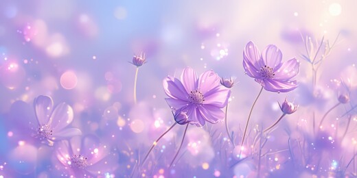 粉花微光梦幻景象