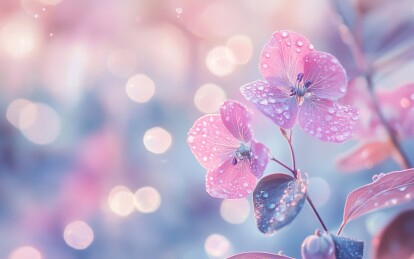粉花微光梦幻景象