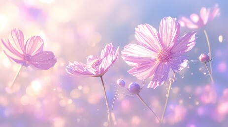粉花微光梦幻景象