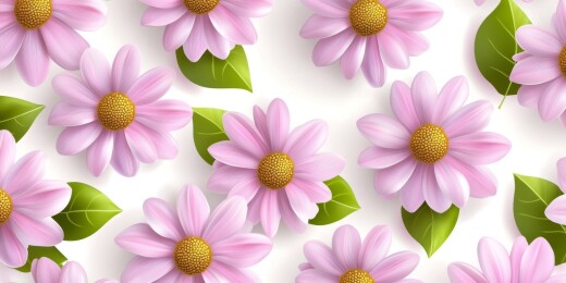 粉花绿叶重复图案