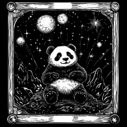 星空下的黑白熊猫