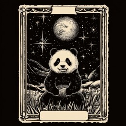 星空下的黑白熊猫