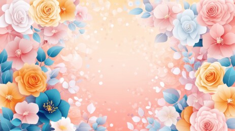 多彩花卉组成美丽画面