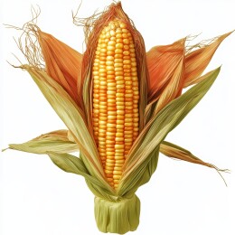 剥开苞叶的金黄玉米