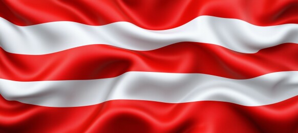 奥地利国旗飘扬