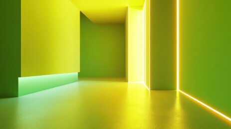 荧光灯照射下的绿色空间