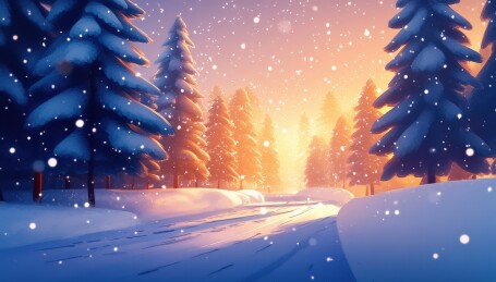 冬日雪景小路