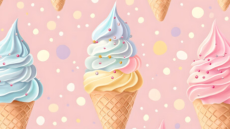 夏日清凉马卡龙色冰淇淋图案
