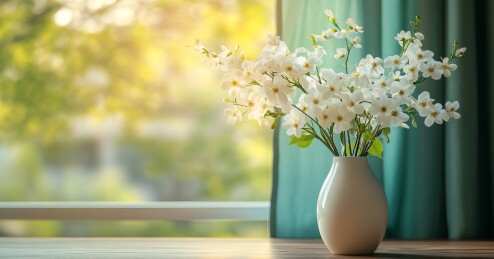 小清新风格窗边的花瓶