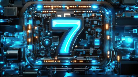 科技感十足的数字7显示屏