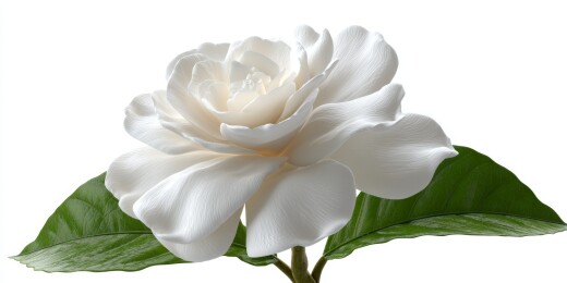 白底白花绿叶装饰图