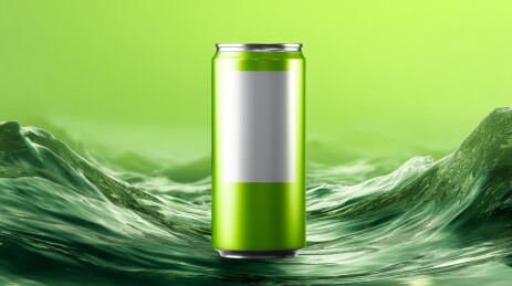 绿底汽水飞溅效果图