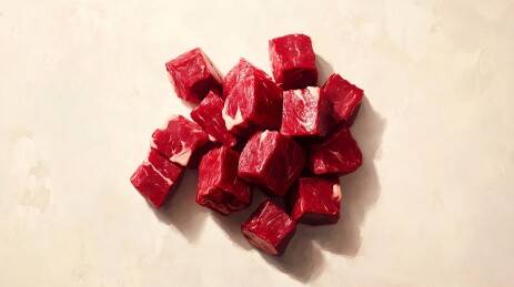 红色牛肉块特写