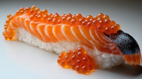 美味三文鱼籽寿司