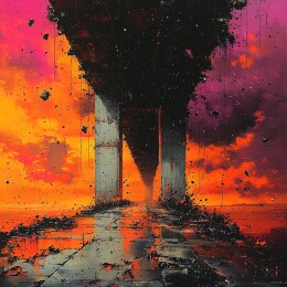 奇幻废土风桥梁景象