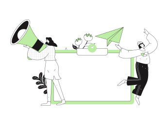 通知公告矢量创意扁平手绘插画