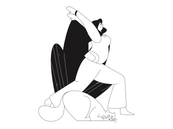 练习瑜伽身心健康扁平矢量人物概念运营手绘