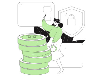 网购支付安全人物扁平矢量概念运营手绘插画