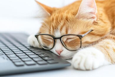 猫咪午睡办公桌