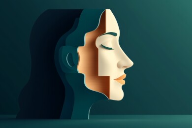 抽象女性侧脸剪影