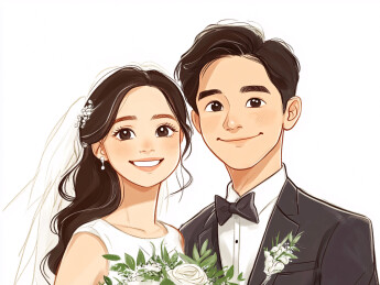 婚礼上的新郞新娘