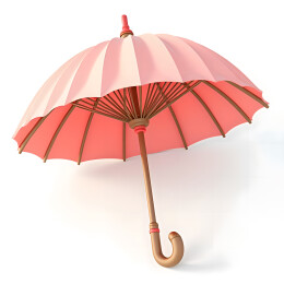 一把红色的雨伞白底元素