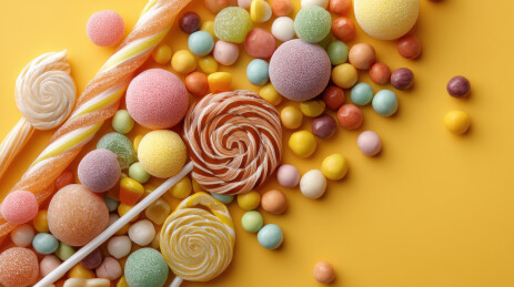 五彩缤纷的糖果和棒棒糖