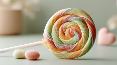 彩色螺旋棒棒糖