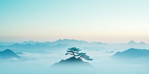 云海孤峰树