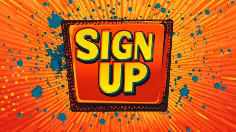 漫画风格的注册宣传背景图