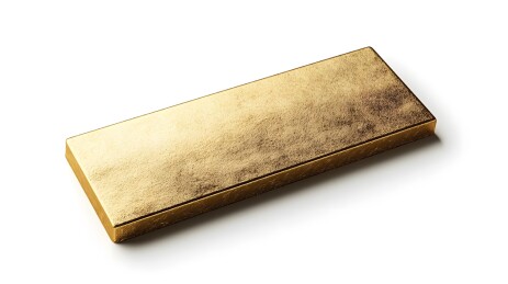 长方形金黄色金属块