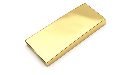 一根金黄色长方体金条