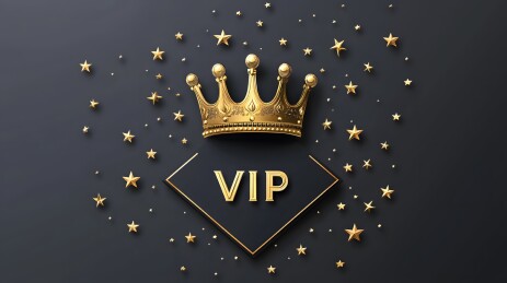 金色皇冠与VIP标志及星星装饰